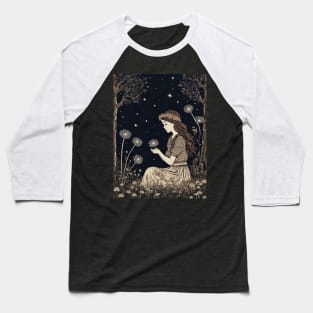 Fairytale Girl Making a Wish Baseball T-Shirt